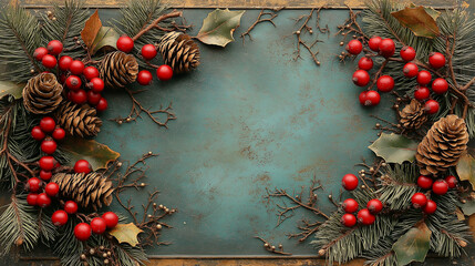 Vintage 1800s Christmas Card Banner: Classic Holiday Design with Copy Space for Your Message