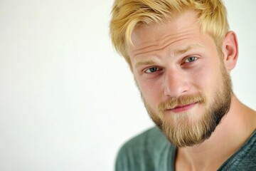 Fototapeta premium Portrait of a bearded man, suitable for use in editorial or commercial contexts