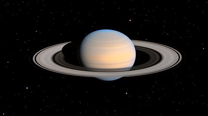Obraz premium Stunning View of Saturn With Its Rings and Moons Captured Against the Backdrop of Deep Space During a Clear Night