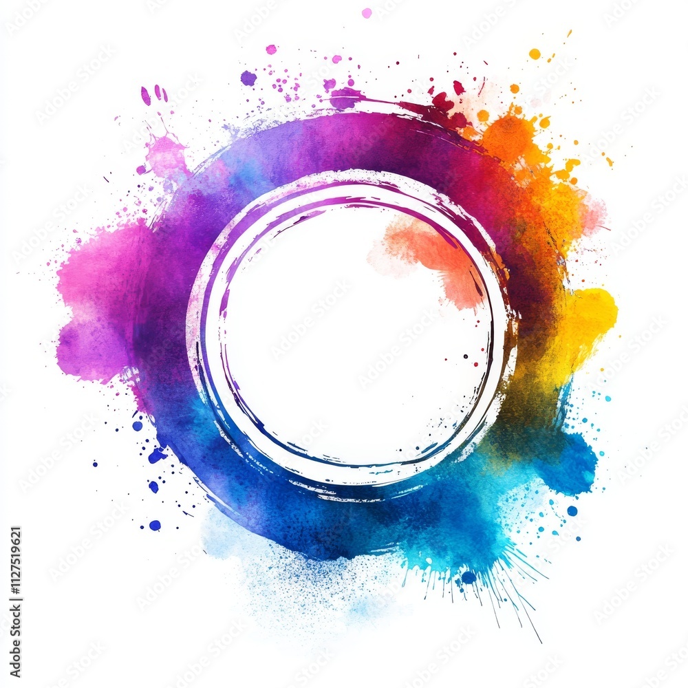 Aufkleber an array of colorful paint splashes erupts to form a mesmerizing abstract artwork, harmoniously mixi