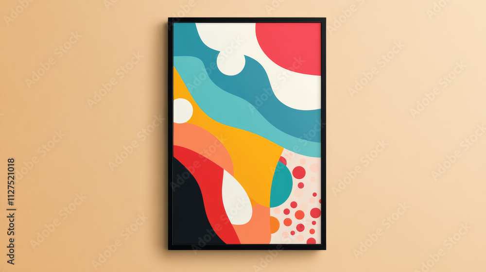Poster y2k style poster design template with gradient fluid color blur background, abstract grid patterns a