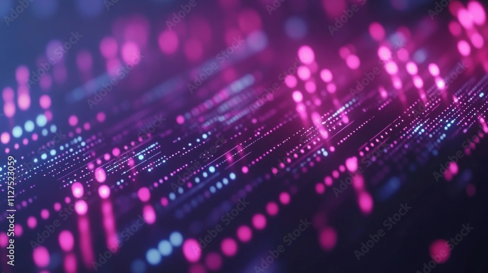 Fototapete Colorful abstract digital pattern with vibrant lights and dynamic shapes in a futuristic style