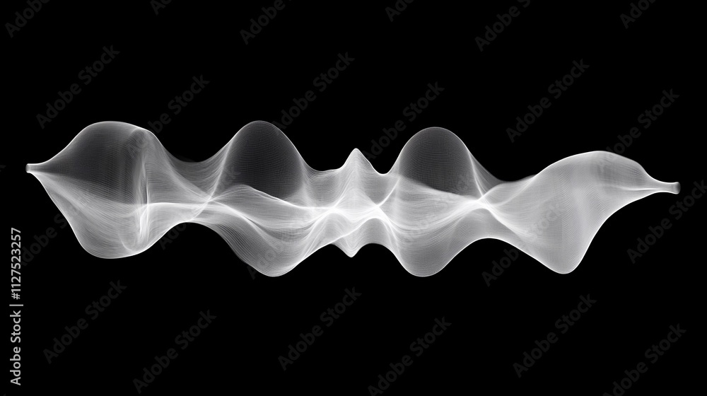Poster abstract wave patterns in a monochromatic design showcasing fluid motion