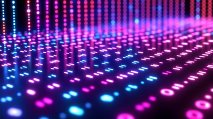 Obraz premium Vibrant colorful lights create a dynamic display of patterns in a digital environment