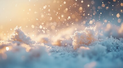 Detailed macro view of snowflakes on a frosty surface, perfect for winter themes.

