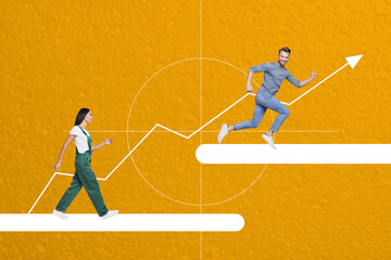 Trend artwork poster composite sketch image collage of trader analyzing charts graphics stats team...
