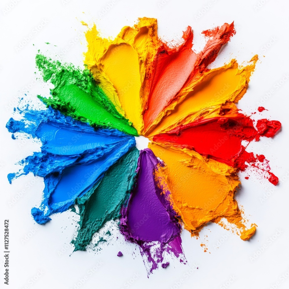 Aufkleber a mesmerizing array of colorful paint, with tones seamlessly transitioning into one another, excelle