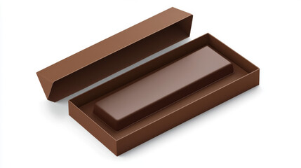 Chocolate package mockup, carton blank pack for choco bar top and angle view. Rectangular paper box for sweet product template isolated on white background, Realistic 3d vector illustration, mock up