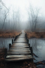 Obraz premium wooden bridge over lake