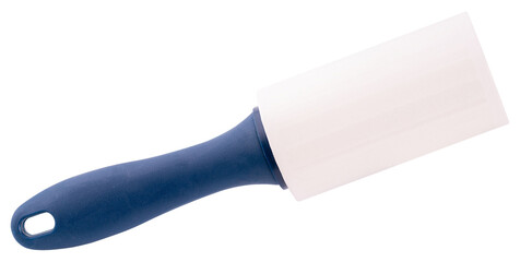Lint roller. Sheets extra sticky lint roller tape. Pet lint remover for clothes, dandruff, furniture, carpet, dog and cat hair removal. Sheets extra sticky lint roller with handle. Isolated background