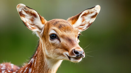 Fawn Against Lush Green Background