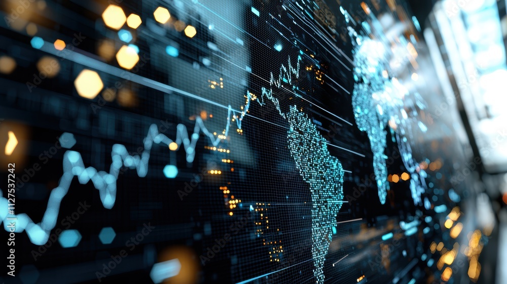 Poster data visualization trends global insights digital art technology abstract modern concepts for analys
