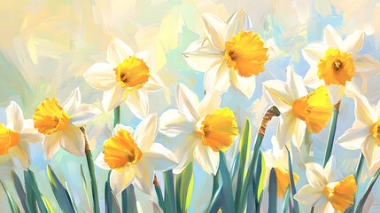 A painting of a bunch of yellow flowers