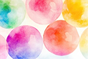 Colorful watercolor balloons suspended in mid-air, perfect for parties or celebrations