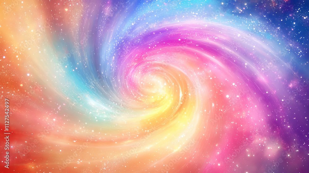 Aufkleber spiral magic vortex light effect with glow vector. neon energy swirl flare with glitter particle. sh
