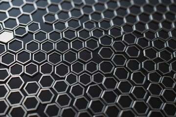 Seamless pattern of texture silver or stainless steel hexagon for background. Abstract, Art and Close up object concept