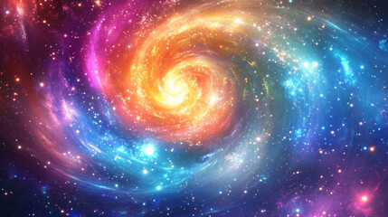 Obraz premium Spiral magic vortex light effect with glow vector. Neon energy swirl flare with glitter particle. Shiny speed motion transparent abstract curve. Futuristic flying luminous power beam with twinkle.