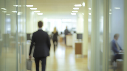 Fototapeta premium Dynamic Business Environment Showcasing Productivity in an Office Setting With Individuals Engaged in Various Activities
