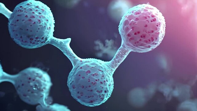 Molecules of candida auris fungal infection, macro. Neon art