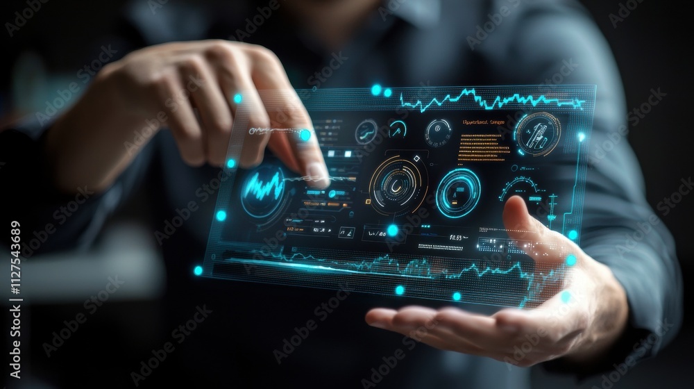 Poster interactive data visualization technology conference digital displays indoor setting close-up view i