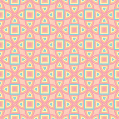 Mosaic seamless pastel pattern. Abstract geometrical islamic background. Repeat Geometric pattern for print, scrapbook, fabric and decoration.