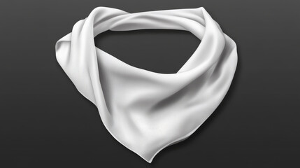 Headband, bandana for head or wrist made of white cloth. Blank sport clothing, kerchief sportswear, biker apparel fashion design isolated on transparent background, Realistic 3d vector illustration