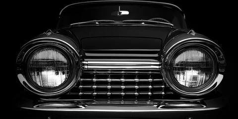 Gordijnen A vintage car photographed in black and white © Vii