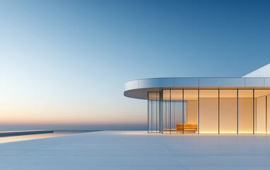 Minimalist modern architecture and spatial structure
