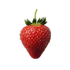 Fresh Red Strawberry with Water Drops on Isolated Background