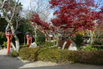 比叡山里坊　律院　境内の紅葉　滋賀県大津市坂本