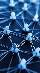 Network of interconnected nodes symbolizing communication and data exchange, AI