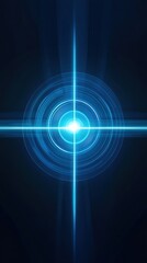 Crosshair design with glowing blue lines and circular patterns on a dark background, AI