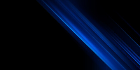 Modern blue abstract high-speed light motion effect on black background
