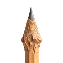 Close-Up of Sharpened Wooden Pencil Tip on White Background