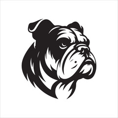 Bulldog standing silhouette vector illustration