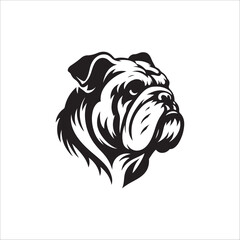 Bulldog standing silhouette vector illustration