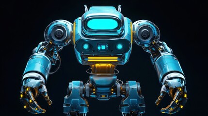 A classic vision of an AI robot, designed with sleek, modern features, symbolizing technological progress and artificial intelligencea??s evolving capabilities.