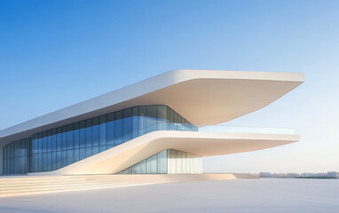 Fototapeta premium Minimalist modern architecture and spatial structure