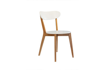 White wooden chair isolated on white background. modern designer