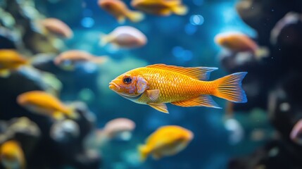 Fototapeta premium aquarium poissons rouges