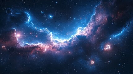 Fototapeta premium Celestial bodies creating a cosmic dance.