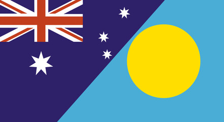 Flag of Australia and Palau. Two Flag Together
