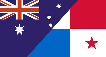 Flag of Australia and Panama. Two Flag Together. Political relations