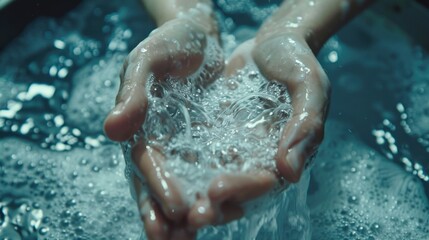 Fototapeta premium Toilet Hygiene: Always wash hands thoroughly after using the restroom to eliminate germs, protect your health, and maintain a clean, hygienic environment. 