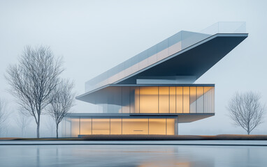 Fototapeta premium Minimalist modern art building space structure