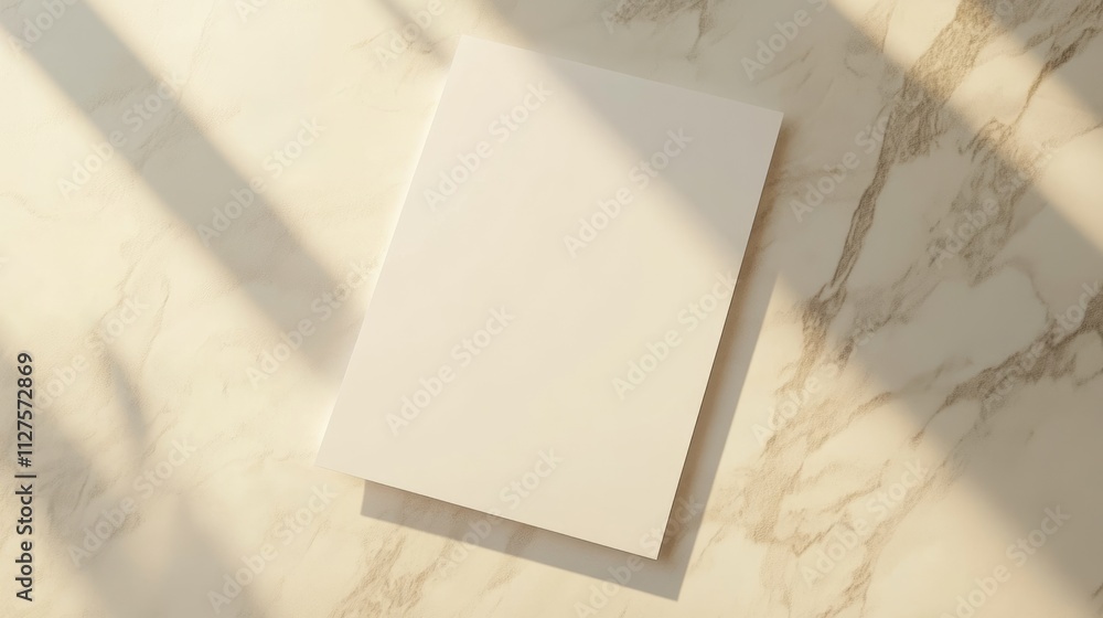 Aufkleber isolated a4 sheet template. blank white document on subtle background for presentation