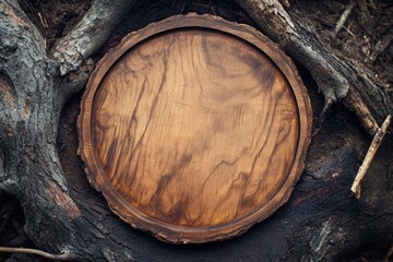 Rustical Vintage Holz Hintergrund - Leerer Brauner Holzbrett mit Naturelementen