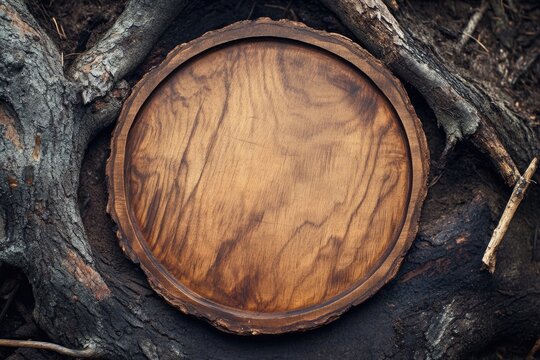 Rustical Vintage Holz Hintergrund - Leerer Brauner Holzbrett mit Naturelementen