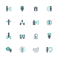 Universal business management and human resources icon set. Universal icons for web and mobile. Vector.