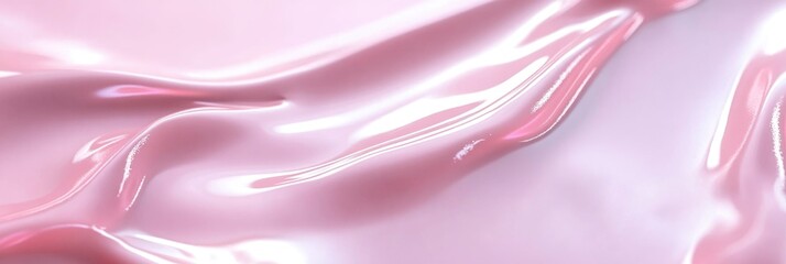 Obraz premium Elegant Fluid Cream. Subtle Pink Textured Background Showcasing Luxurious Cosmetic Beauty Product